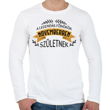 PRINTFASHION Legendás főnökök - Hónappal - Férfi hosszú ujjú póló - Fehér férfi póló