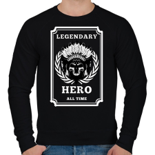 PRINTFASHION LEGENDÁS HŐS - Férfi pulóver - Fekete férfi pulóver, kardigán