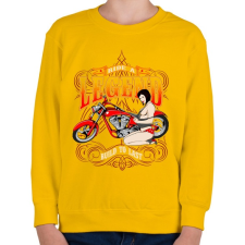 PRINTFASHION Legendás motoros - Gyerek pulóver - Sárga gyerek pulóver, kardigán