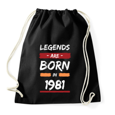 PRINTFASHION Legends are born in 1981 - Sportzsák, Tornazsák - Fekete tornazsák