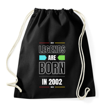 PRINTFASHION Legends are born in 2002 - Sportzsák, Tornazsák - Fekete tornazsák