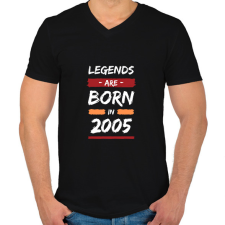 PRINTFASHION Legends are born in 2005 - Férfi V-nyakú póló - Fekete férfi póló