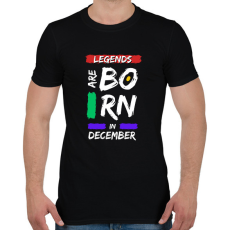 PRINTFASHION Legends are born in December - Férfi póló - Fekete