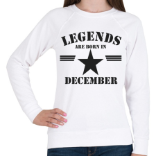 PRINTFASHION Legends are born in december  - Női pulóver - Fehér női pulóver, kardigán