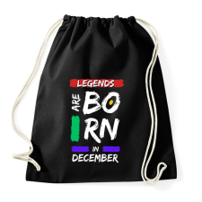 PRINTFASHION Legends are born in December - Sportzsák, Tornazsák - Fekete tornazsák