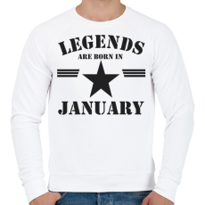 PRINTFASHION Legends are born in january - Férfi pulóver - Fehér