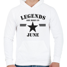 PRINTFASHION Legends are born in june - Férfi kapucnis pulóver - Fehér