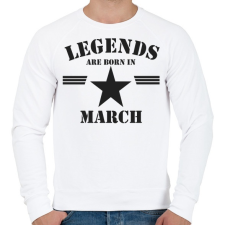 PRINTFASHION Legends are born in march - Férfi pulóver - Fehér férfi pulóver, kardigán