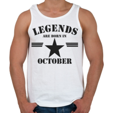 PRINTFASHION Legends are born in october - Férfi atléta - Fehér