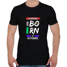 PRINTFASHION Legends are born in october - Férfi póló - Fekete