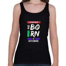 PRINTFASHION Legends are born in october - Női atléta - Fekete