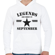 PRINTFASHION Legends are born in september - Férfi kapucnis pulóver - Fehér férfi pulóver, kardigán