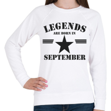 PRINTFASHION Legends are born in september - Női pulóver - Fehér női pulóver, kardigán
