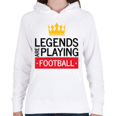 PRINTFASHION Legends are playing football - Női kapucnis pulóver - Fehér