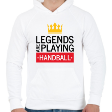 PRINTFASHION Legends are playing handball - Férfi kapucnis pulóver - Fehér férfi pulóver, kardigán