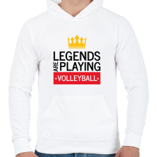 PRINTFASHION Legends are playing volleyball - Férfi kapucnis pulóver - Fehér férfi pulóver, kardigán