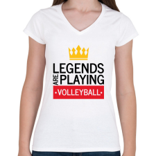 PRINTFASHION Legends are playing volleyball - Női V-nyakú póló - Fehér női póló