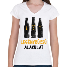 PRINTFASHION Legénybúcsú alakulat - Női V-nyakú póló - Fehér női póló