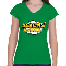 PRINTFASHION Legénybúcsú alakulat - Női V-nyakú póló - Zöld