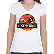 PRINTFASHION Legénybúcsú - farkasfalka blackout 2 - Női V-nyakú póló - Fehér