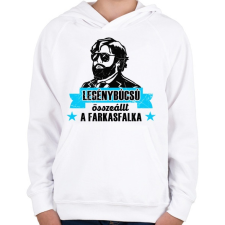 PRINTFASHION Legénybúcsú Farkasfalka - Gyerek kapucnis pulóver - Fehér gyerek pulóver, kardigán