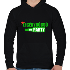 PRINTFASHION Legénybúcsú - Férfi kapucnis pulóver - Fekete férfi pulóver, kardigán