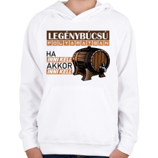 PRINTFASHION legénybúcsú folyamatban - Gyerek kapucnis pulóver - Fehér