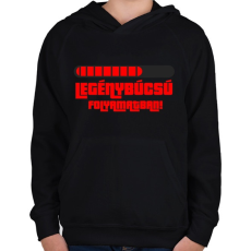 PRINTFASHION Legénybúcsú folyamatban - Gyerek kapucnis pulóver - Fekete