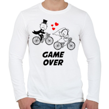 PRINTFASHION Legénybúcsú - GAME OVER - Férfi hosszú ujjú póló - Fehér férfi póló