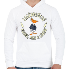 PRINTFASHION Legénybúcsú iszunk mint a gödény - Férfi kapucnis pulóver - Fehér férfi pulóver, kardigán