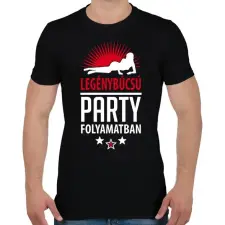 PRINTFASHION Legénybúcsú party folyamatban 2 - Férfi póló - Fekete férfi póló