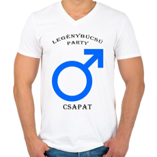 PRINTFASHION Legénybúcsú PCS - Férfi V-nyakú póló - Fehér
