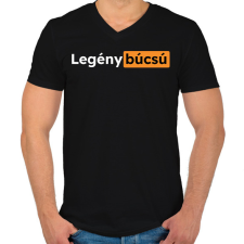 PRINTFASHION Legénybúcsú pornhub - Férfi V-nyakú póló - Fekete férfi póló