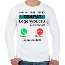 PRINTFASHION legénybúcsú telefonos csapat - Férfi hosszú ujjú póló - Fehér férfi póló