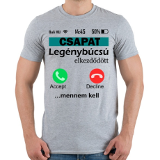 PRINTFASHION legénybúcsú telefonos csapat - Férfi póló - Sport szürke