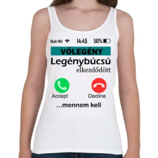 PRINTFASHION legénybúcsú telefonos vőlegény - Női atléta - Fehér női trikó
