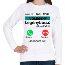 PRINTFASHION legénybúcsú telefonos vőlegény - Női pulóver - Fehér női pulóver, kardigán