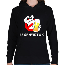 PRINTFASHION Legényirtok - Női kapucnis pulóver - Fekete