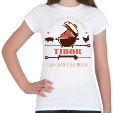 PRINTFASHION Legfinomabb ételek mestere - Névvel - Női póló - Fehér női póló