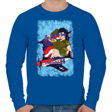 PRINTFASHION Légierő - Férfi pulóver - Királykék férfi pulóver, kardigán