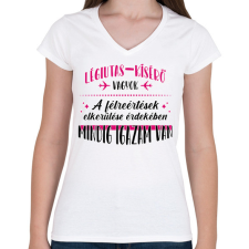 PRINTFASHION Légiutas-kísérő vagyok - Női V-nyakú póló - Fehér női póló