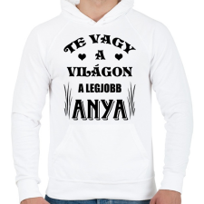 PRINTFASHION Legjobb anya  - Férfi kapucnis pulóver - Fehér férfi pulóver, kardigán