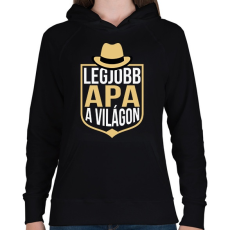 PRINTFASHION Legjobb apa a világon - Női kapucnis pulóver - Fekete