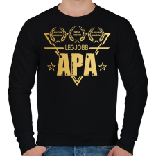 PRINTFASHION LEGJOBB APA - Férfi pulóver - Fekete férfi pulóver, kardigán