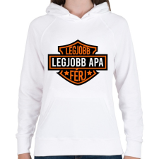 PRINTFASHION Legjobb apa - Női kapucnis pulóver - Fehér női pulóver, kardigán