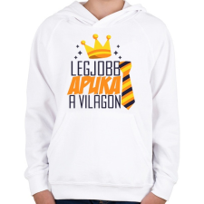 PRINTFASHION Legjobb apuka a világon! - Gyerek kapucnis pulóver - Fehér gyerek pulóver, kardigán