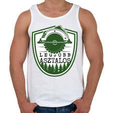 PRINTFASHION Legjobb asztalos - zöld - Férfi atléta - Fehér atléta, trikó