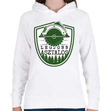 PRINTFASHION Legjobb asztalos - zöld - Női kapucnis pulóver - Fehér női pulóver, kardigán