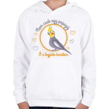 PRINTFASHION Legjobb barát - Papagáj - Gyerek kapucnis pulóver - Fehér gyerek pulóver, kardigán