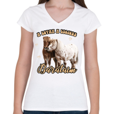 PRINTFASHION Legjobb barátaim - Női V-nyakú póló - Fehér női póló